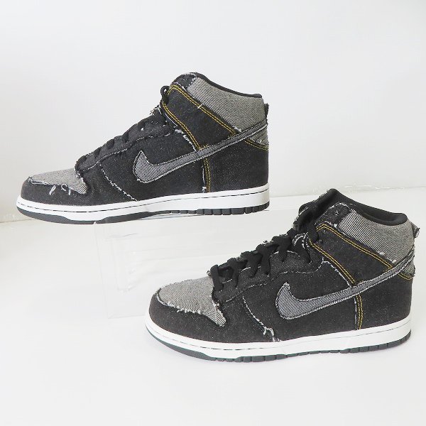観賞用】NIKE/ナイキ DUNK HIGH BLACK DENIM/ダンクハイ ブラック 