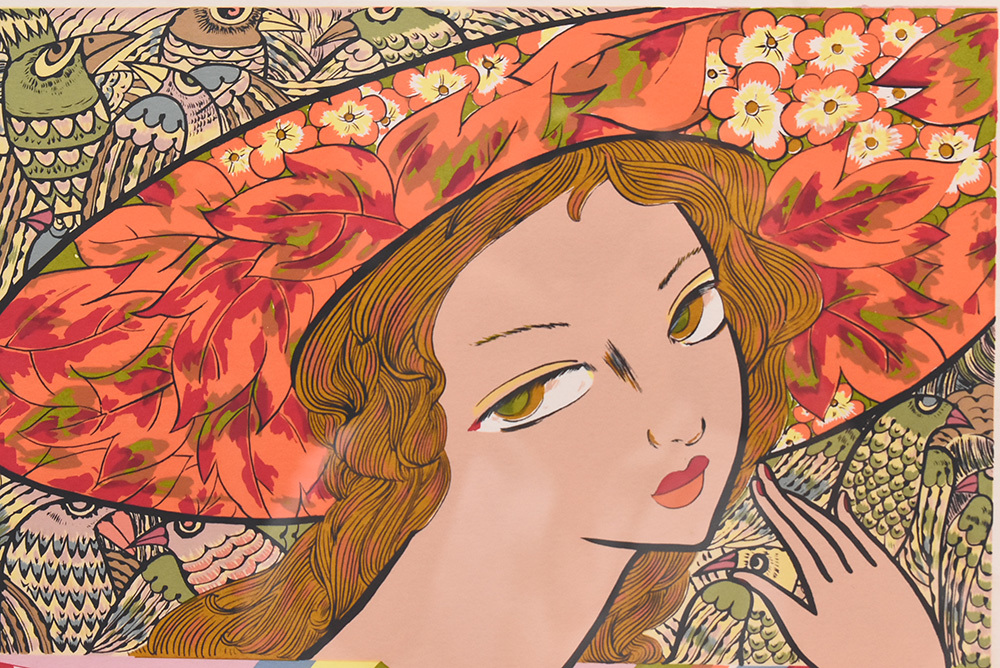 吉田正雄先生の油絵、たわむれ、アンティーク 吉田正雄先生の油絵