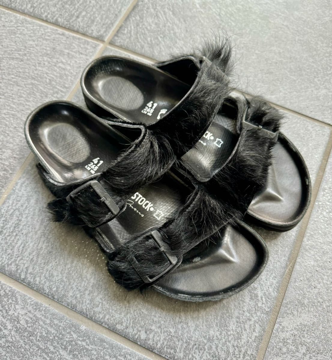新品 Rick Owens Birkenstock ファーサンダル 希少 Rick Owens リックオウエンス x BIRKENSTOCK FUR SANDAL ファー