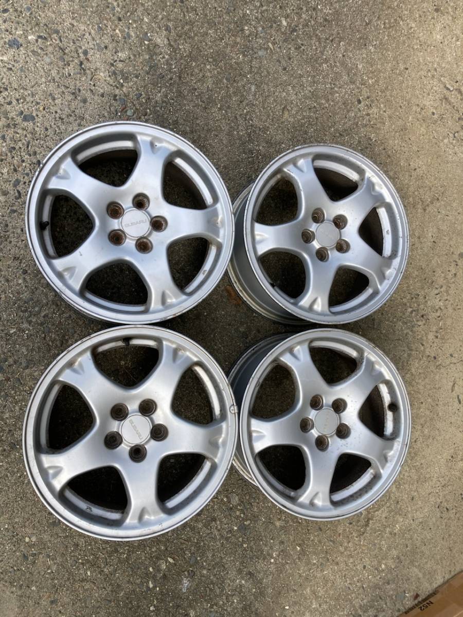 スバル GC8/GF8 インプレッサ 純正アルミ 16×7JJ＋53 5穴 PCD100 4本セット 傷 汚れ 多め インプレッサ | GC8 16インチ ホイール 鍛造