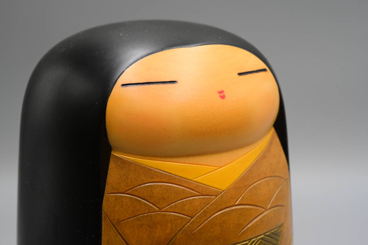 No2341）創作こけし 吉田多加志作 「しずか」 高さ23cm 木彫り伝統工芸 