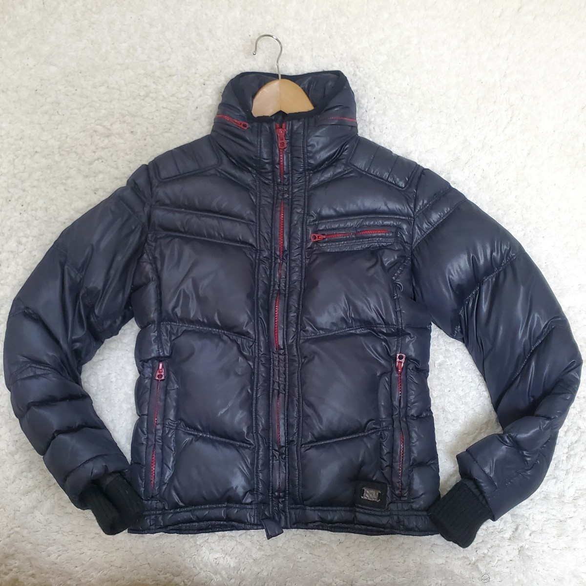 DIESEL ダウンジャケット ディーゼル L ネイビー フード収納可 フード 