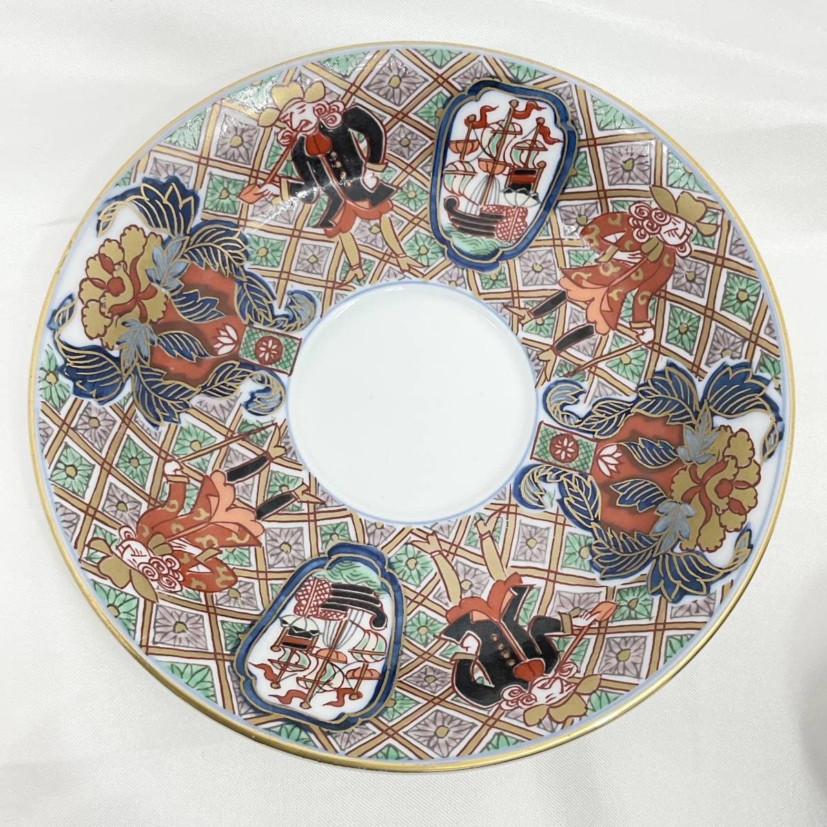 古伊万里 松九寿門 有田焼 カップ＆ソーサー 南蛮人 南蛮船 陶器 (C798