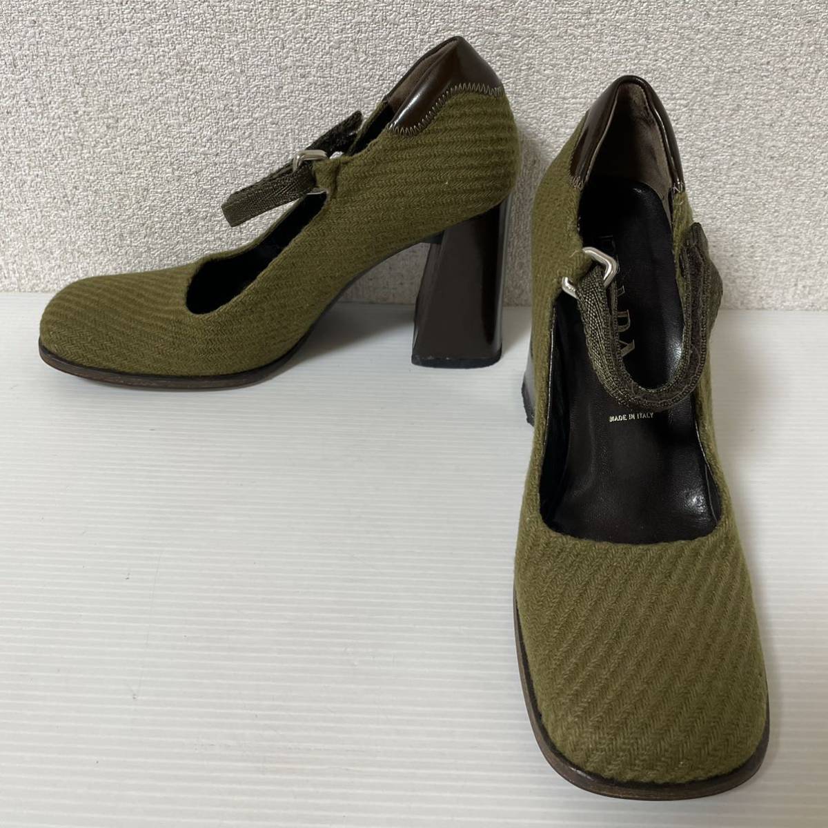 【新品同様】PRADA プラダ　ヒールパンプス　バッグストラップ　361/2 23.5cm ＊A