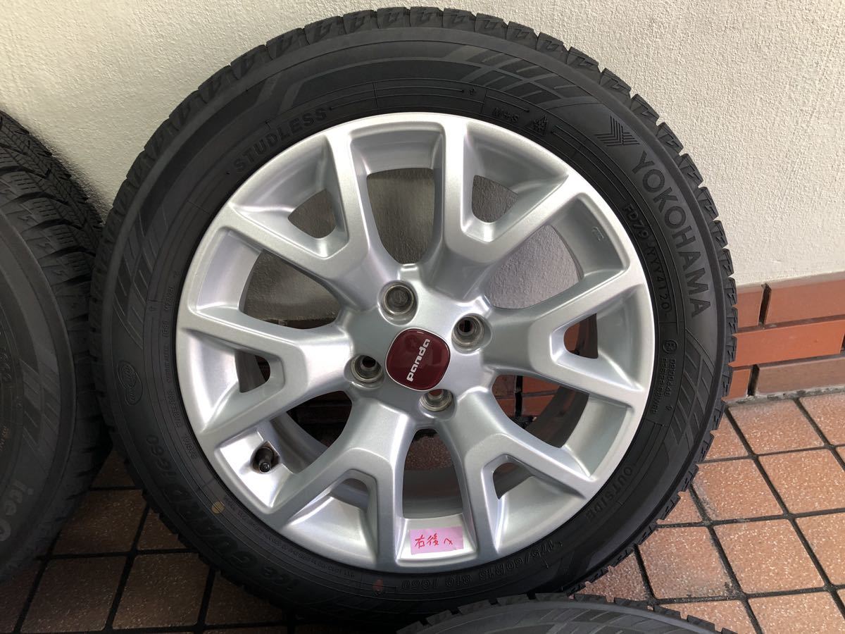185/55 R15 fiat パンダ純正アルミ付きスタッドレスタイヤ 185/55 R15 fiat パンダ純正スタッドレスタイヤの通販 by rosayasu's