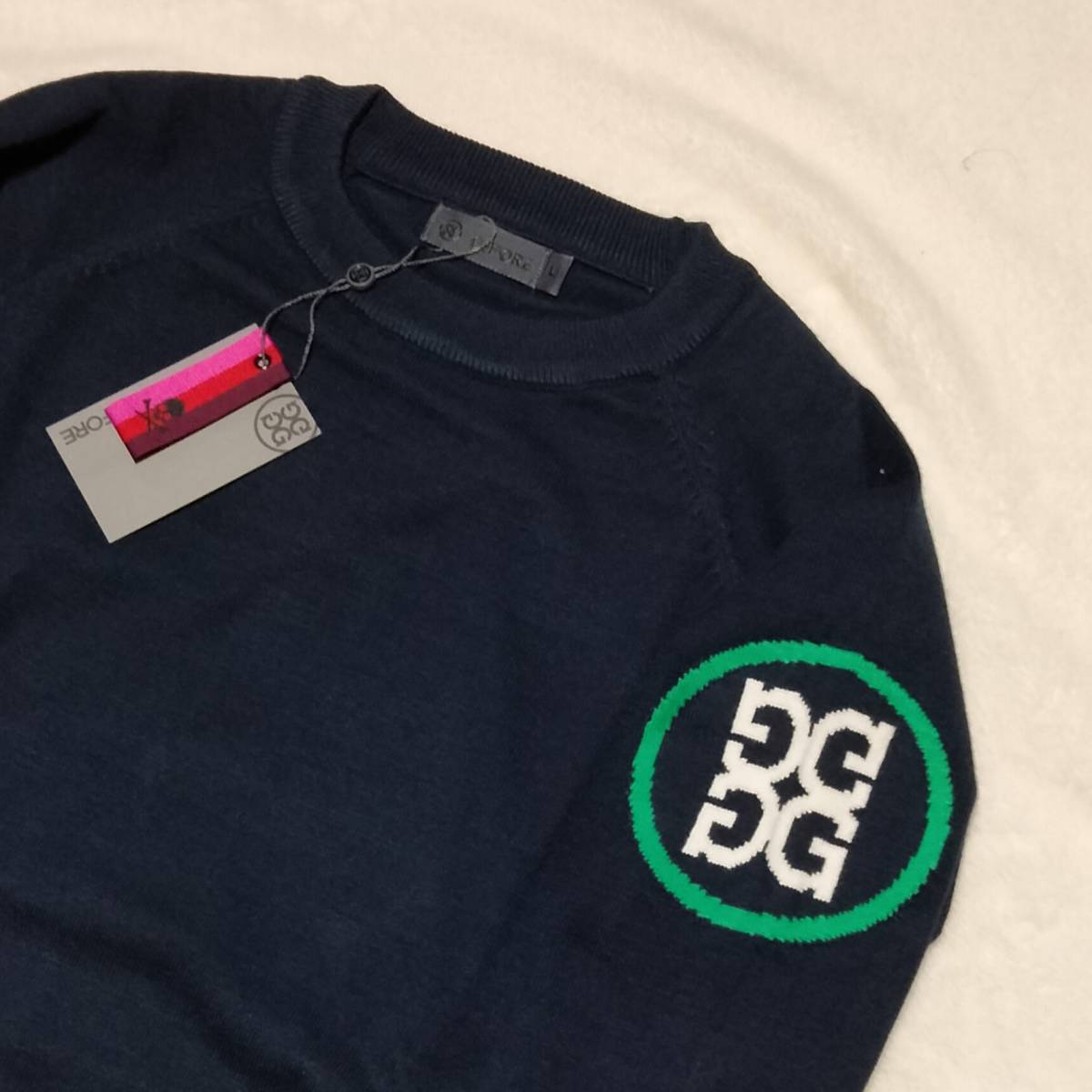 新品 ゴルフウェア セーター ネイビー l G/FORE ジーフォア メンズ 腕