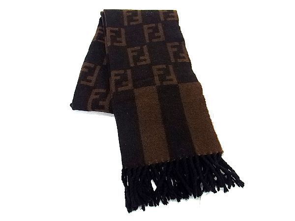 FENDI ズッカ柄 フェンディ マフラー - ニット ウール100% ウール
