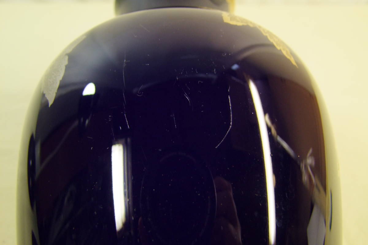 大倉陶園 金瑠璃 花瓶 ぶどう 大倉陶園 瑠璃 金蝕 葡萄 花瓶 36cm