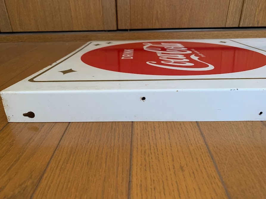 ホーロー看板 袖看板 コカ・コーラ Coca-Cola 両面 昭和レトロ 当時物 