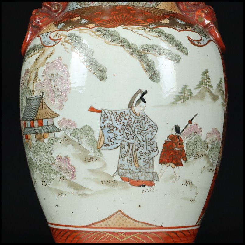 奇】豪華絢爛 明治期 伝統工芸 九谷焼 赤絵 金襴手 金彩色絵人物風俗画