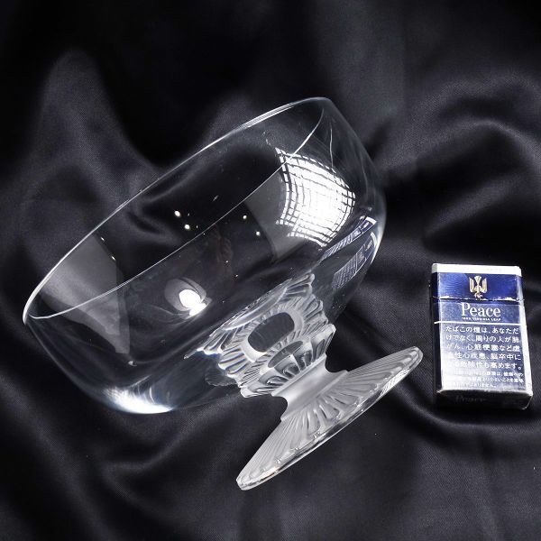 KM035. LALIQUE ラリック ガラス コンポート / 硝子工芸切子洋食器鉢