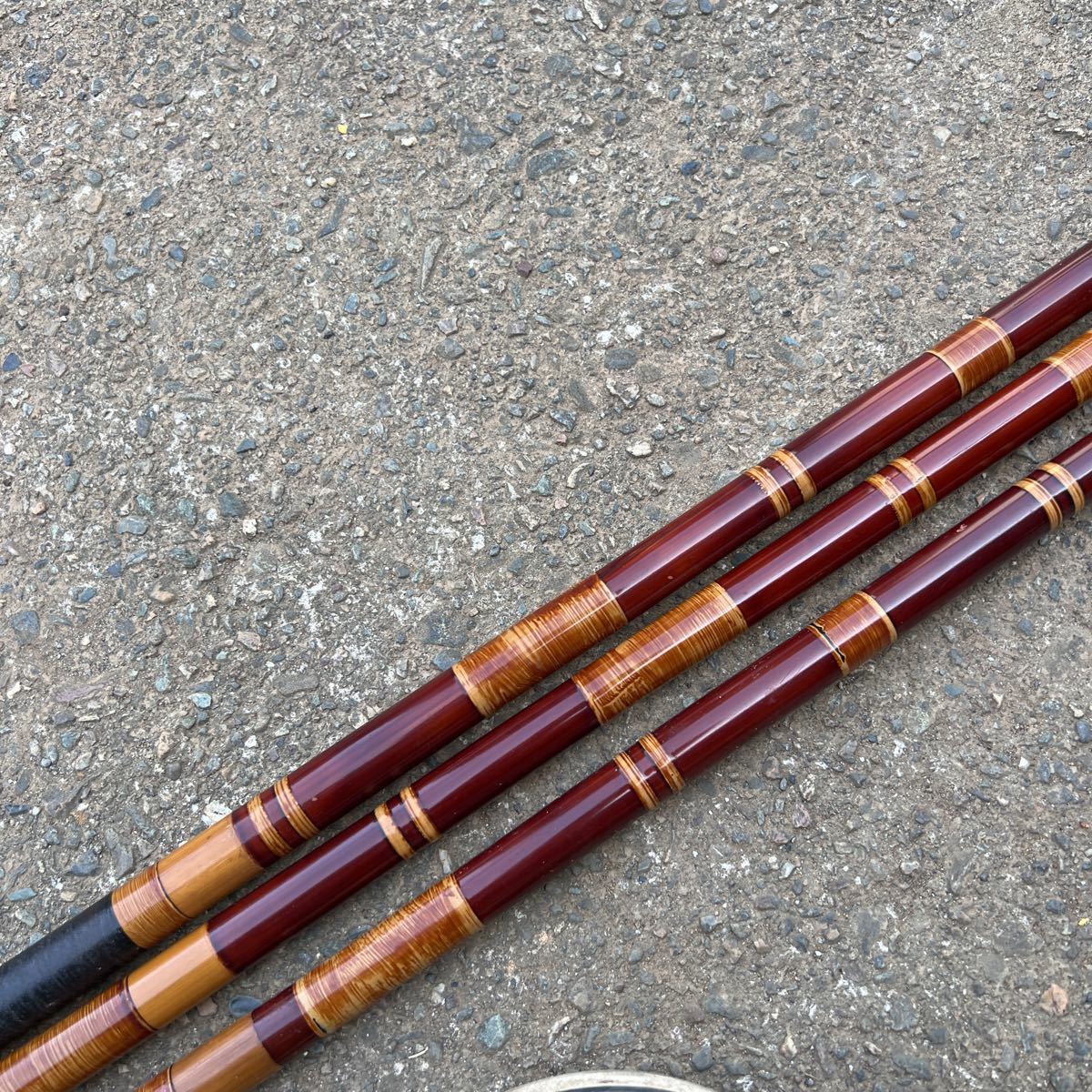 光竹作 長竿用 カーボン竿掛（3本継）笛巻紗綾