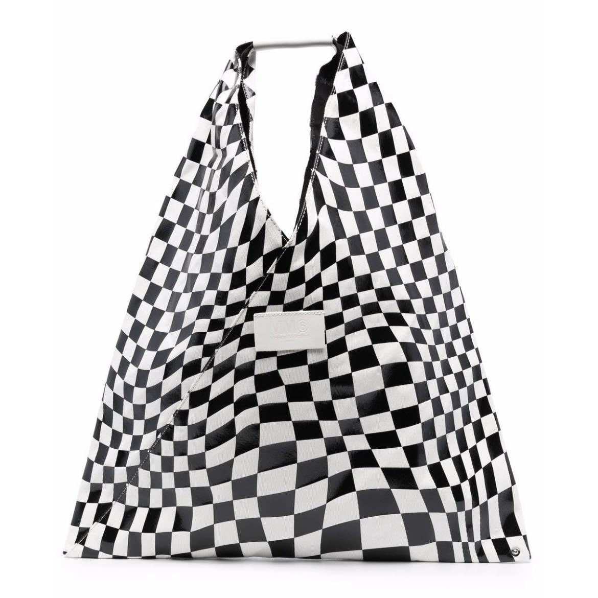 新品 MM6 エムエムシックス メゾンマルジェラ Japanese ジャパニーズ トライアングル ミディアム ディストーテッド チェックプリント