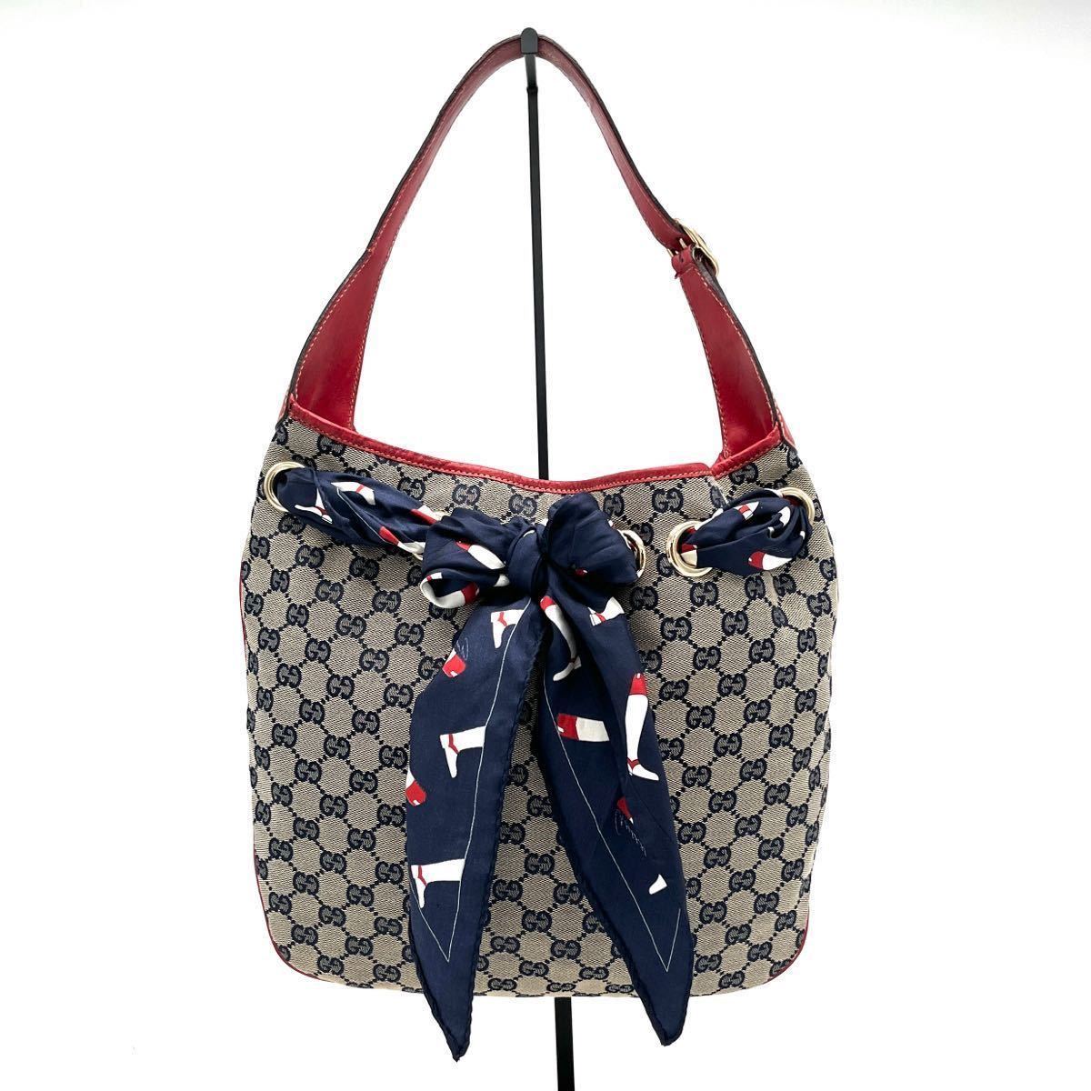 1円 GUCCI グッチ GG キャンバス ツイリー レザー ハンド ワン ショルダー バッグ D09104N