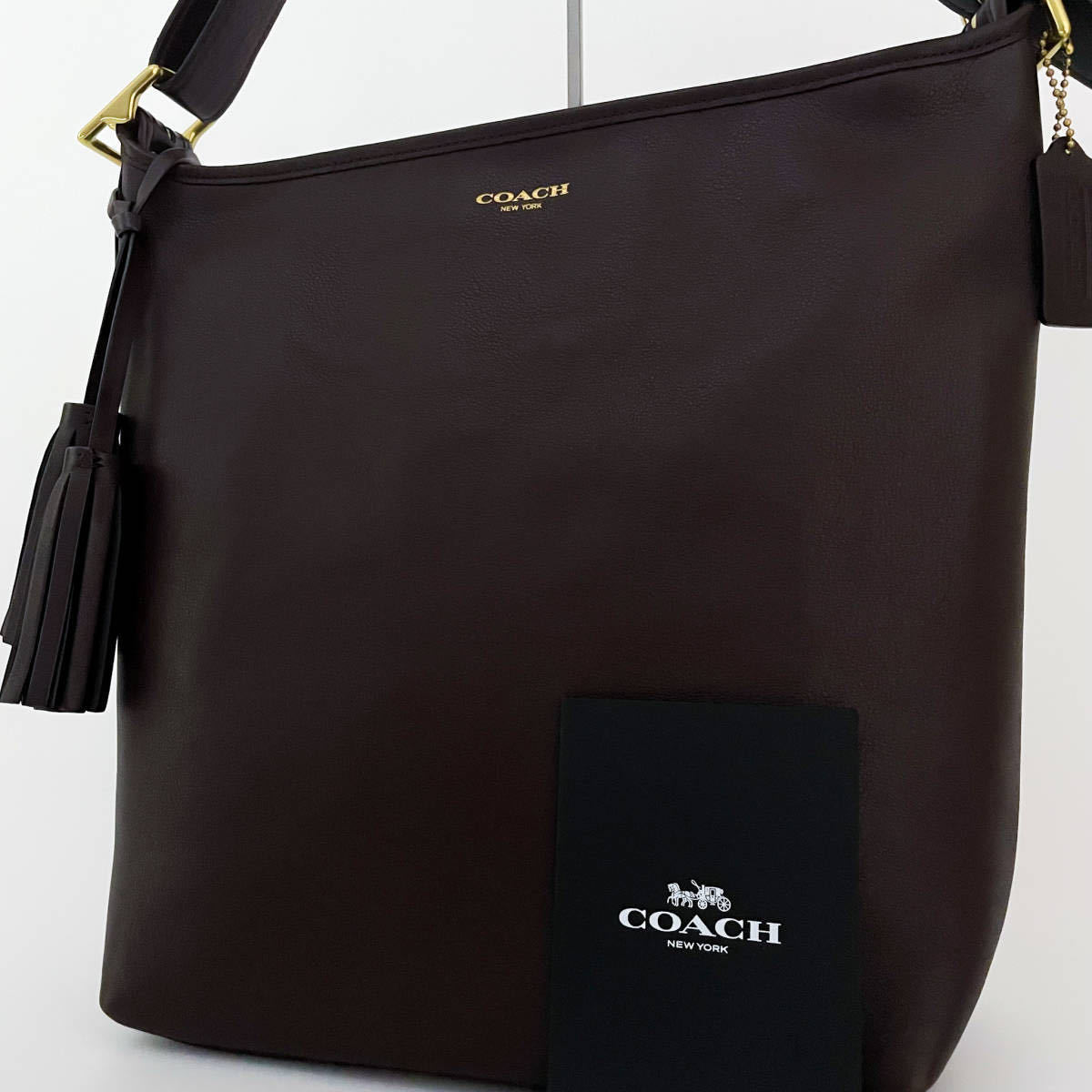 1円【未使用級□定価10万】COACH コーチ フリンジ タッセル A4 