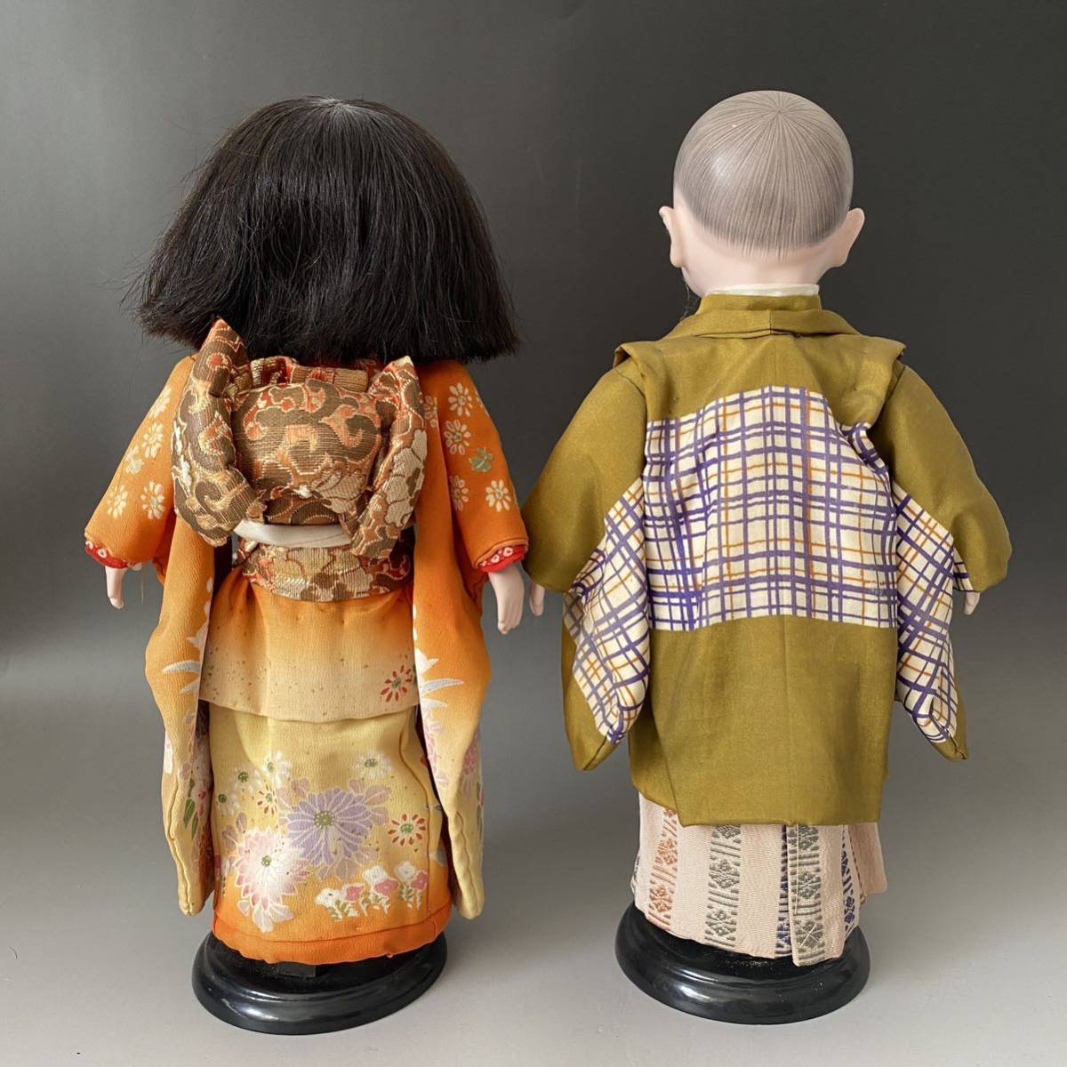 時代 市松人形 春水 作 男女ペア 32cmアンティーク女の子男の子 (市松
