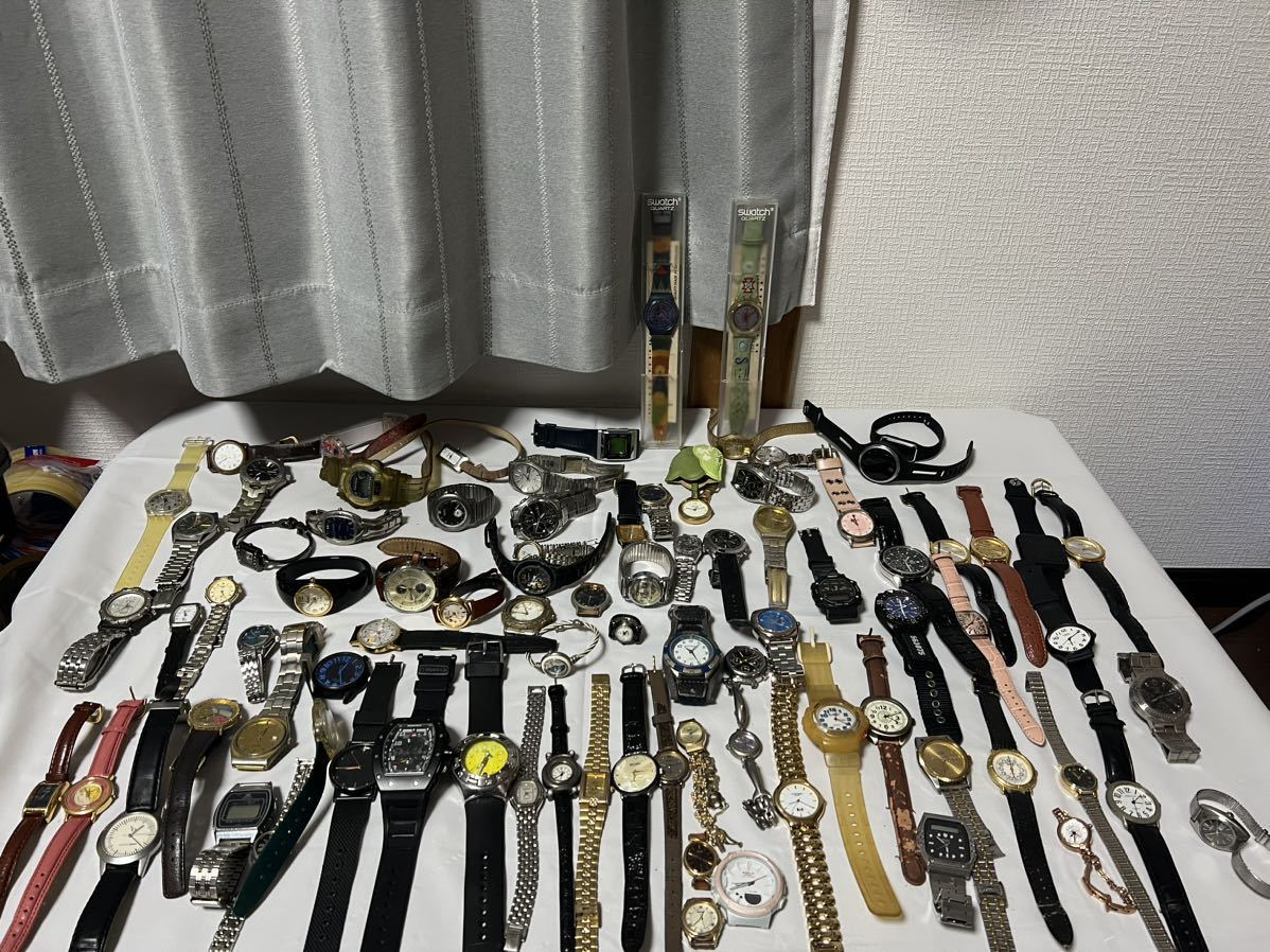 【ジャンク品】グッチ　シチズン　カシオ　スウォッチ　不動品　まとめ売り 腕時計 シチゼン CASIO Swatch SEIKO 等87 個 【公式通販】