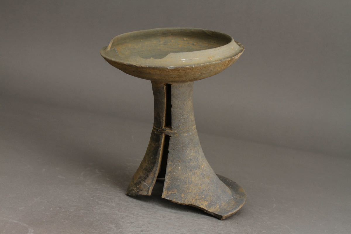 【古】4202 須恵器 土器 高杯 新羅 朝鮮 残　