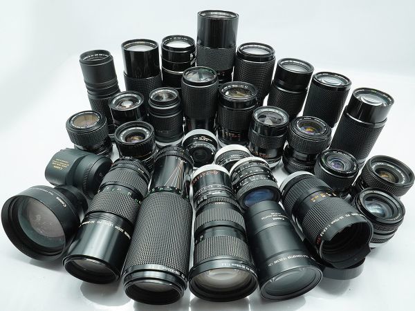 ★キヤノン 純正MFレンズなど★LENS FD/AC/FL/TEFNON/Kenko/SIGMA/SUN/ 等 計:30点まとめ【ジャンク品】28725