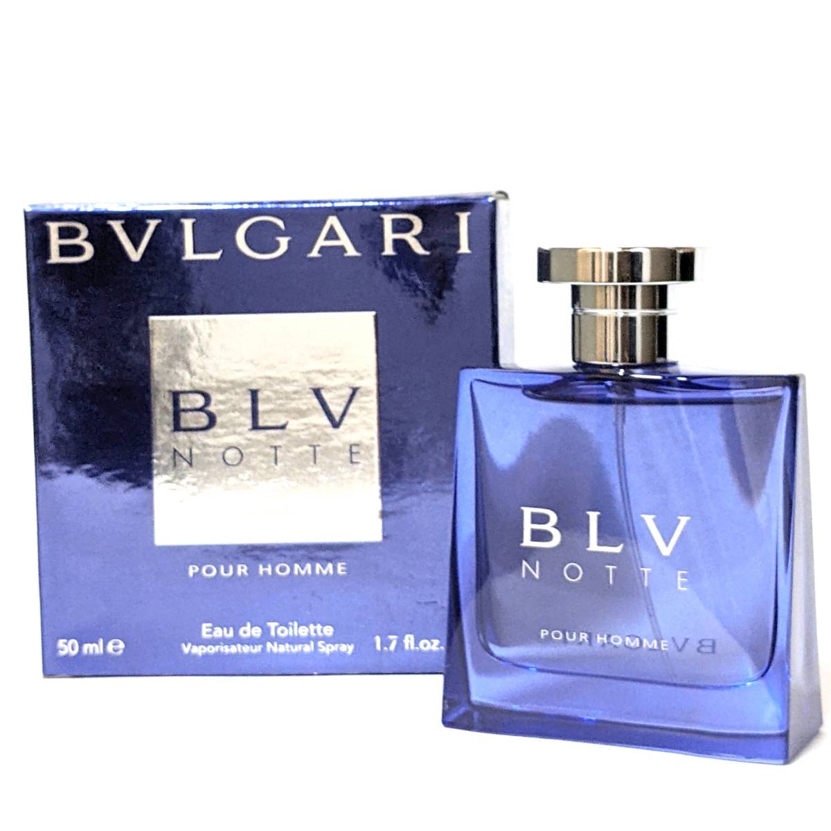 【17166】未使用保管品 BVLGARI ブルガリ BLV NOTTE ブルー ノッテ POUR HOMME プールオム 50ml オードトワレ EDT ボトル メンズ香水