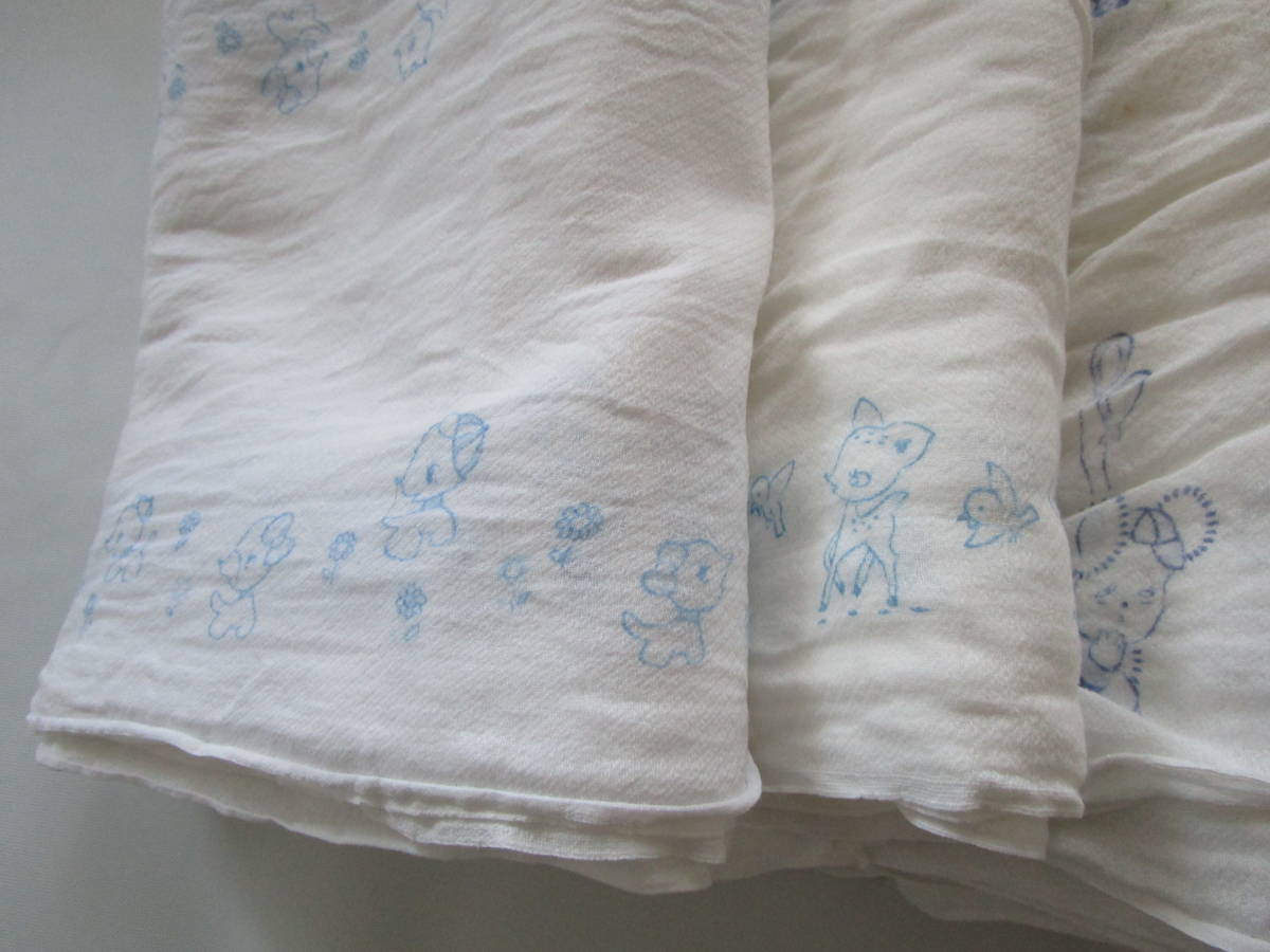 リサイクル品　中古　絵柄　ドビー織り布おむつ　５０枚セット　使用感有　名前記載　シミ有り　等混在　現品限り