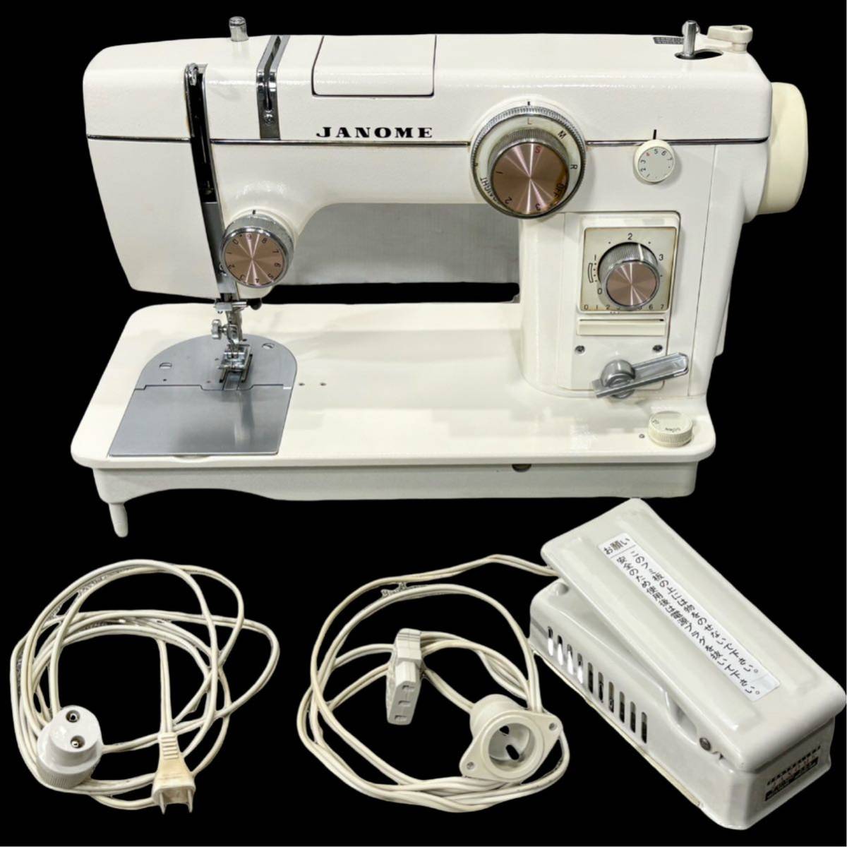 JANOME ジャノメ ミシン MODEL802/ハンドメイド/ハンドクラフト/手工芸/フットペダル付き【通電OK】ジャンク品