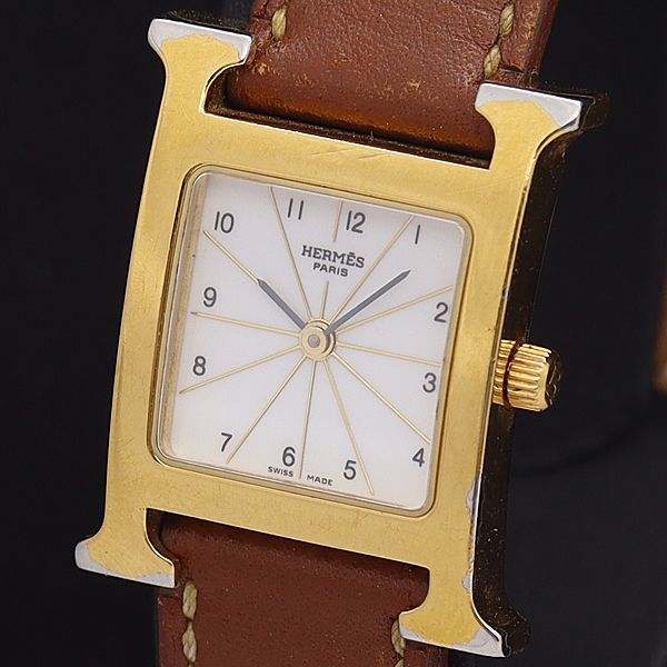 エルメス Hウォッチ HH1.201 1円 QZ HERMES 稼働 レディース 中古 0 