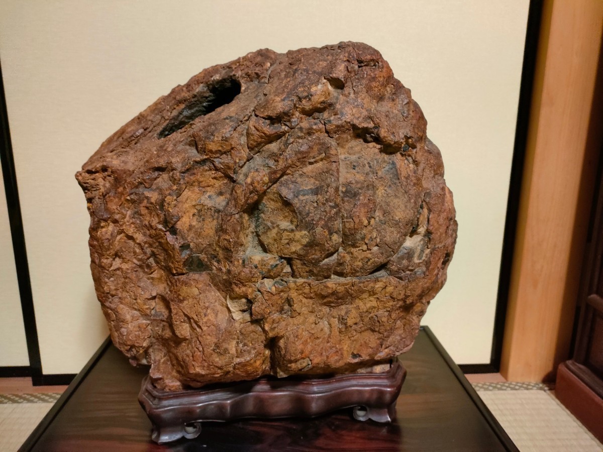 日本一の泉州壺石】〜大型25kg☆深さ35cm☆天然うぶなりの銘品〜鑑賞石 
