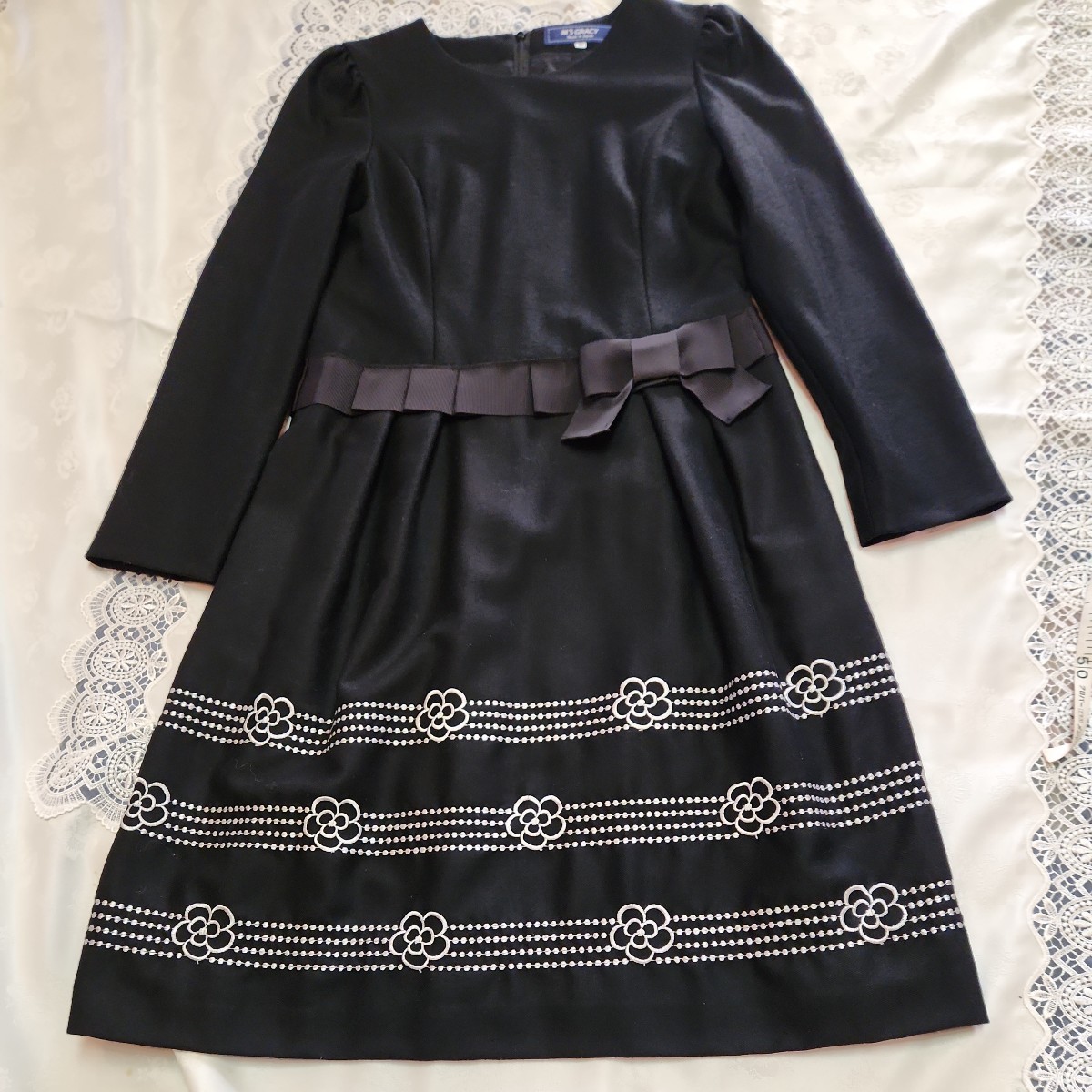 M''S GRACY エムズグレイシー ワンピース size40 ブラック ウエストに