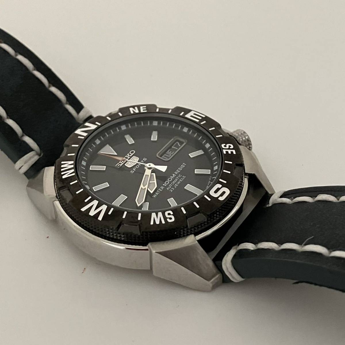 □【1円スタート】SEIKO セイコー 7S36-02P0 自動巻き 腕時計 ブラック 