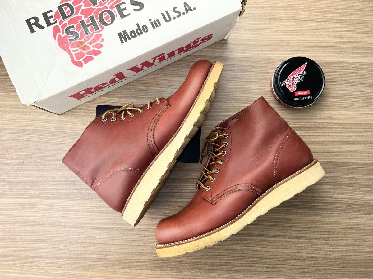 1円スタート★箱付き美品 レッドウィング 8166 US10 Dワイズ RED WING アイリッシュセッター オロラセット プレーントゥ　純正オイル付き★