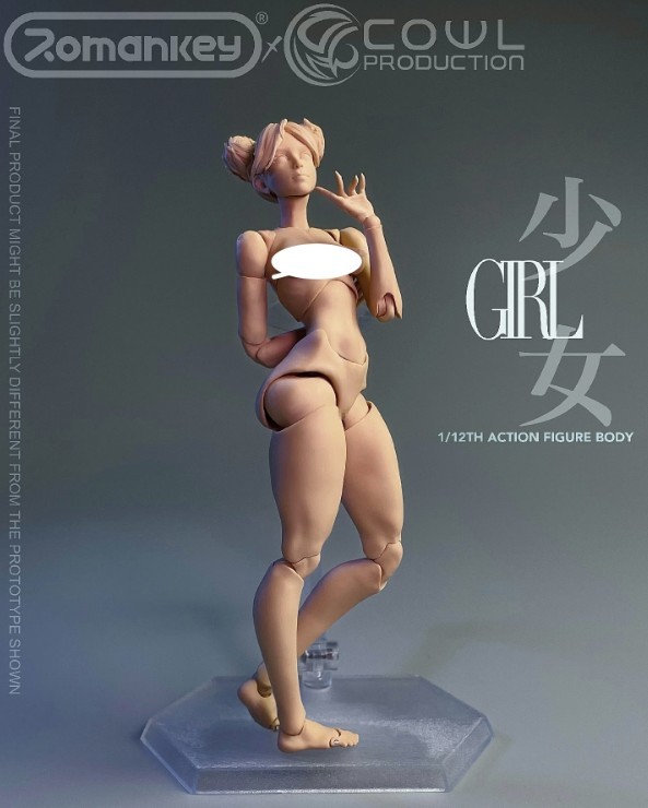 Romankey x Cowl 1/12スケールアクション少女素体 Pale肌 白肌 超可動　新品未使用 超人気素体（検 デサン ミリタリー Tbleague Worldbox