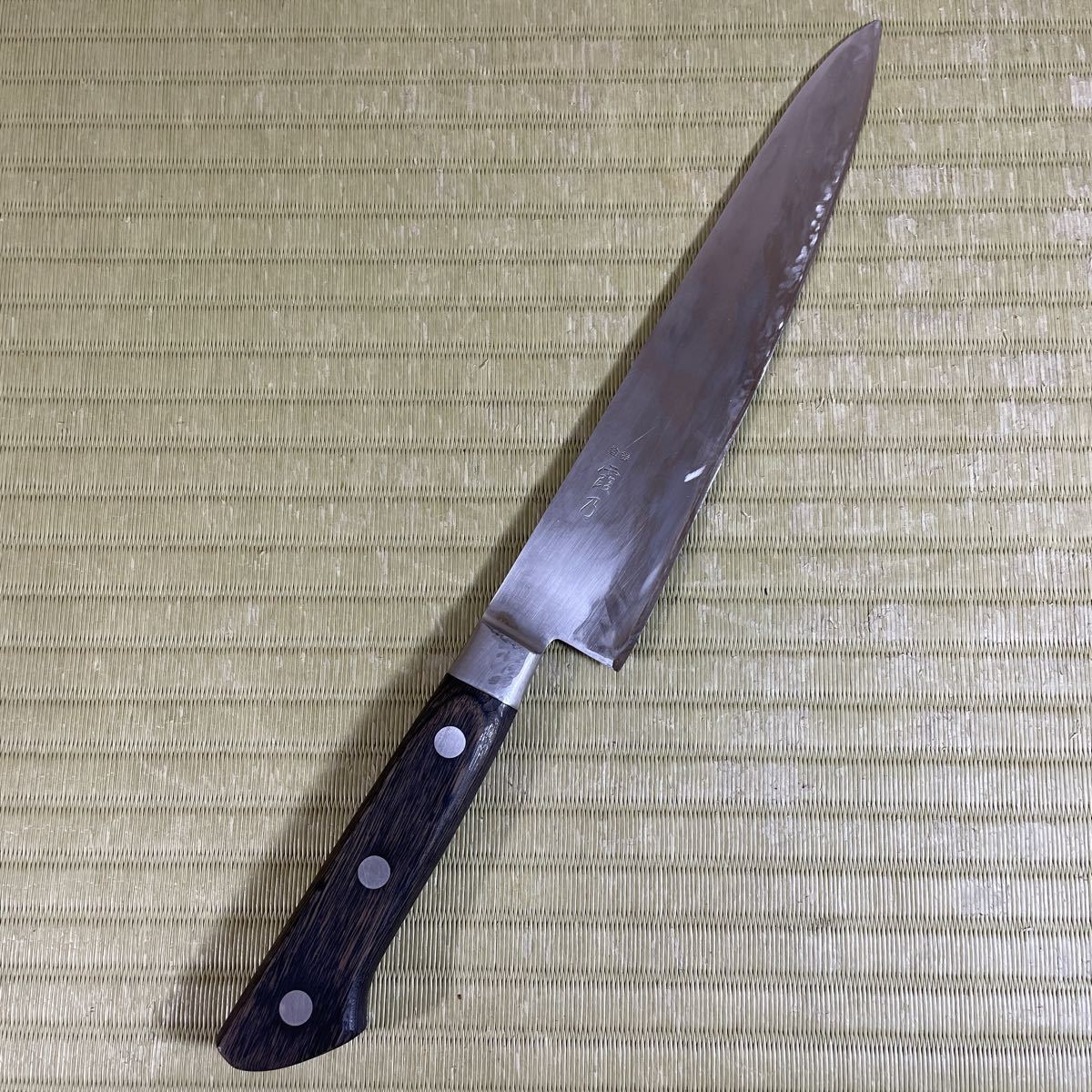 △送料無料 △登録 霞乃 墨流し牛刀 刃長さ約21cm 中古品