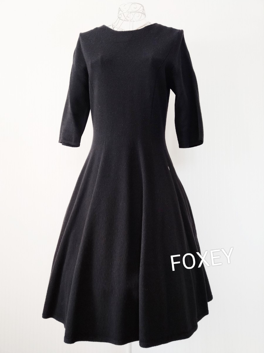 ☆【即決送料無料】FOXEYフォクシーカシミヤ&ウールワンピース希少42