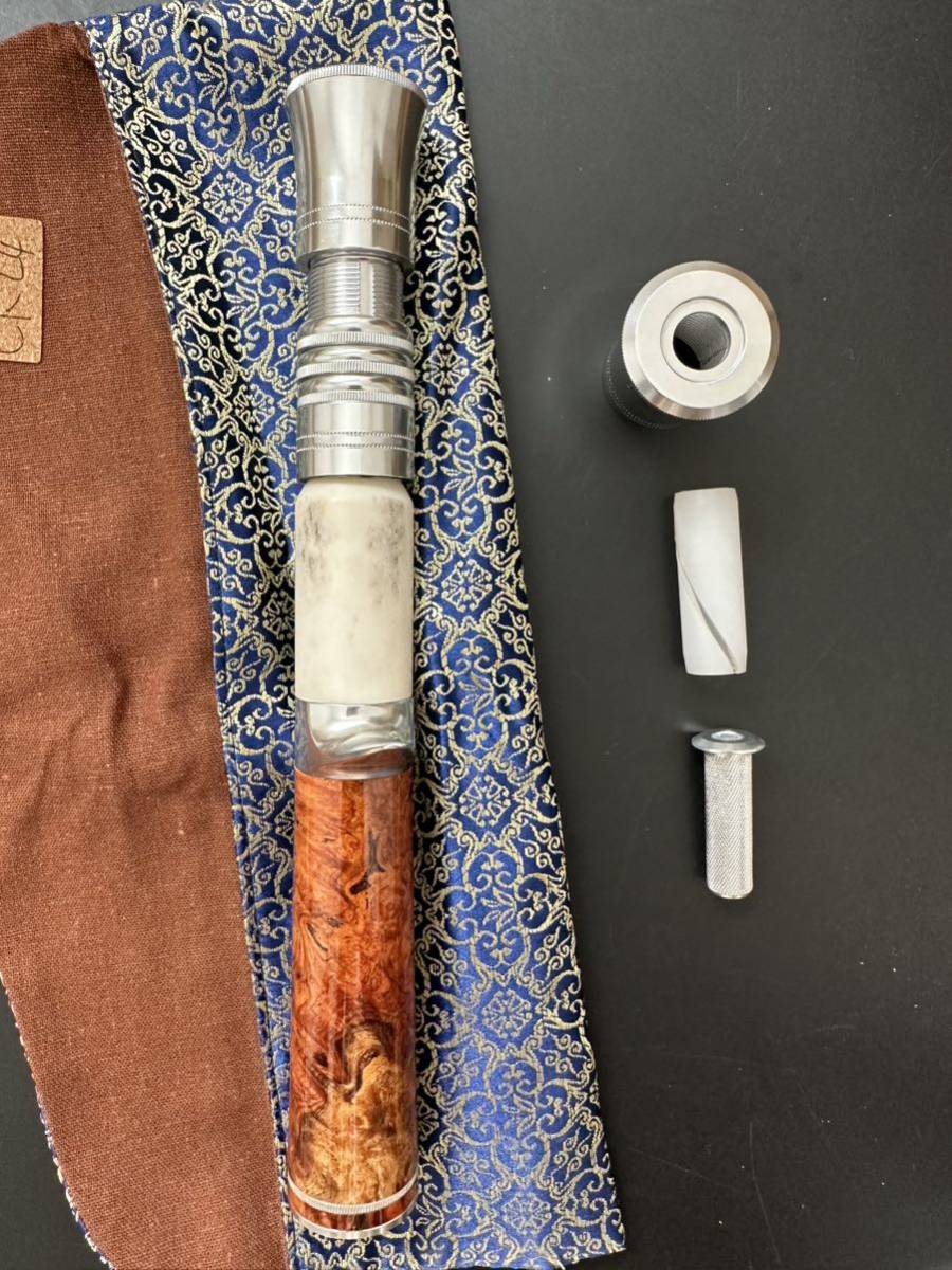 CK24　希少　手作り スピニングロッドグリップ　花梨瘤&鹿角　トラウト用 lure