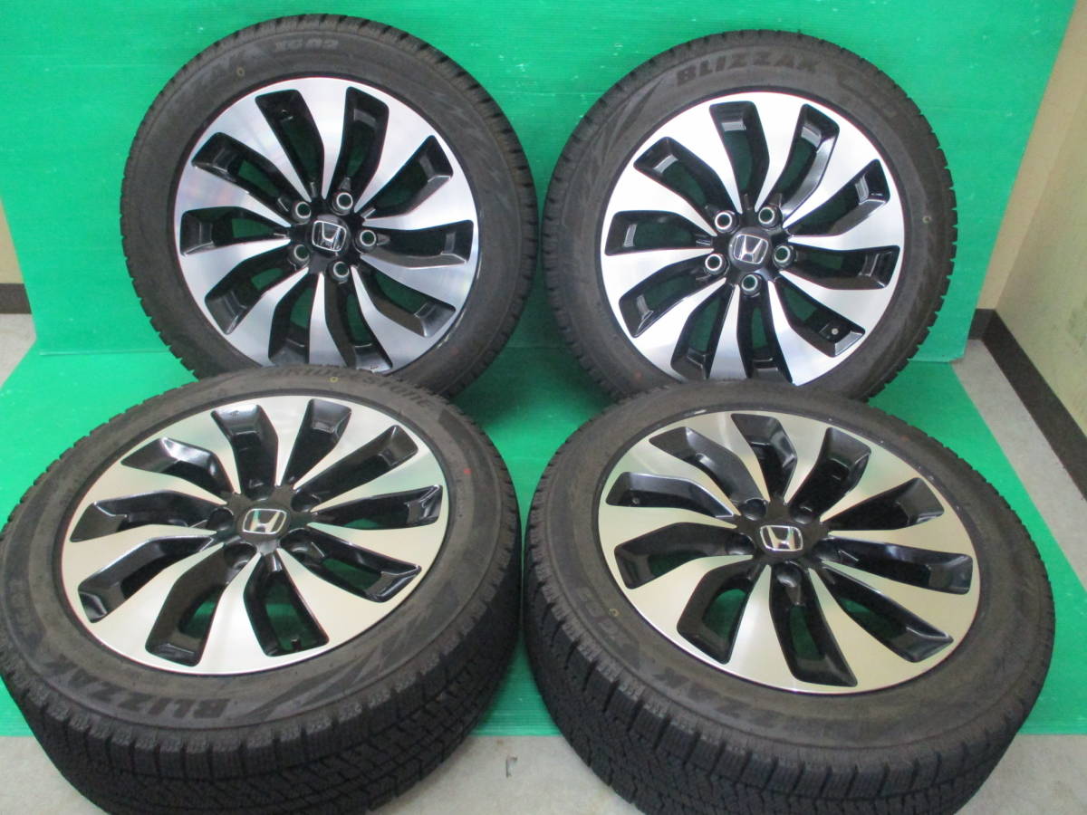 20年製 バリ溝 BRIDGESTON BLIZZK XG02 225/50R17 ホンダ純正 17×7.5J+55 5H-114.3 4本set 埼玉県発 アコード オデッセイ ステップワゴン 