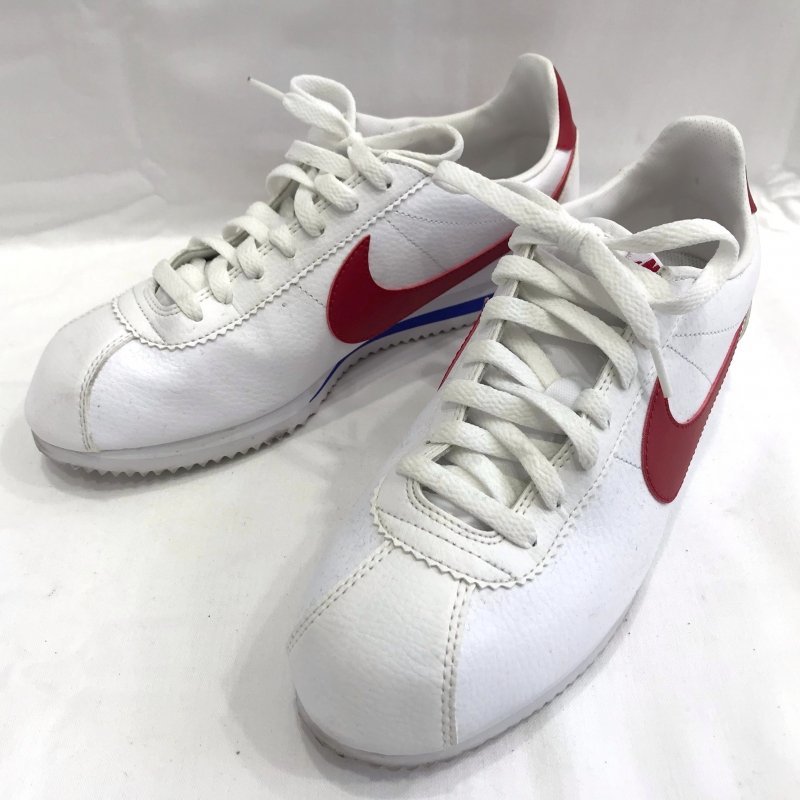 ＮＩＫＥ ナイキ ７４９５７１－１５４ ホワイト 白 レッド クラシック コルテッツ レザー スニーカー ２７．０ｃｍ 靴/248