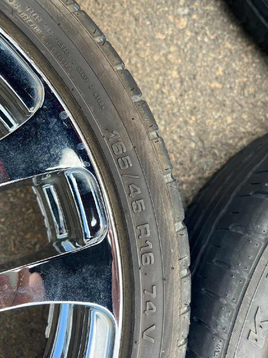 16インチ タイヤホイールセット 165/45/R16 PCD100 5.5J 送料無料【Weds】Kranzeクレンツェ メッキ☆5.5J×16インチ+45 100-4穴