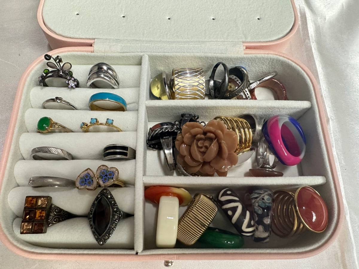 指輪 アクセサリー 箱付 おまとめ セット 天然石系 カラーストーン系 レディース USED品 アンティーク ゴールド系 シルバー系 プラチナ系