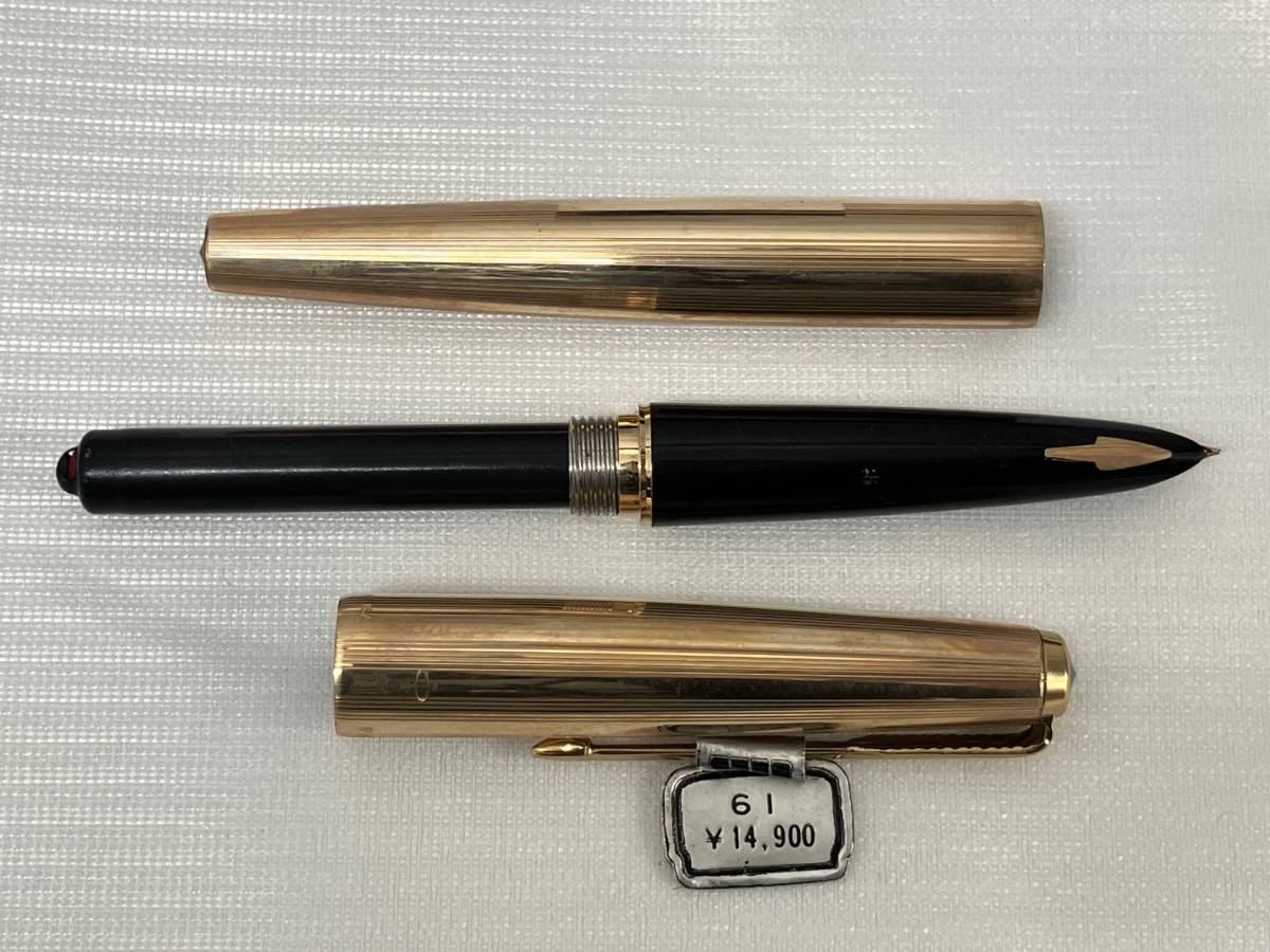 PE963□2本セット パーカー61 万年筆 ボールペン 金張りキャップ レア