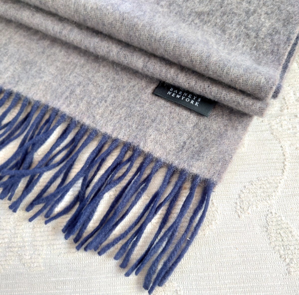 BARNEYS バーニーズニューヨーク グレー ネイビー カシミヤ