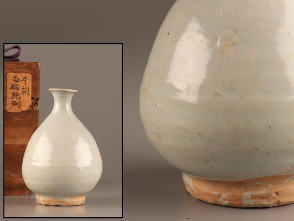 古美術 朝鮮古陶磁器 李朝 白磁 徳利 時代物 極上品 初だし品 C2826
