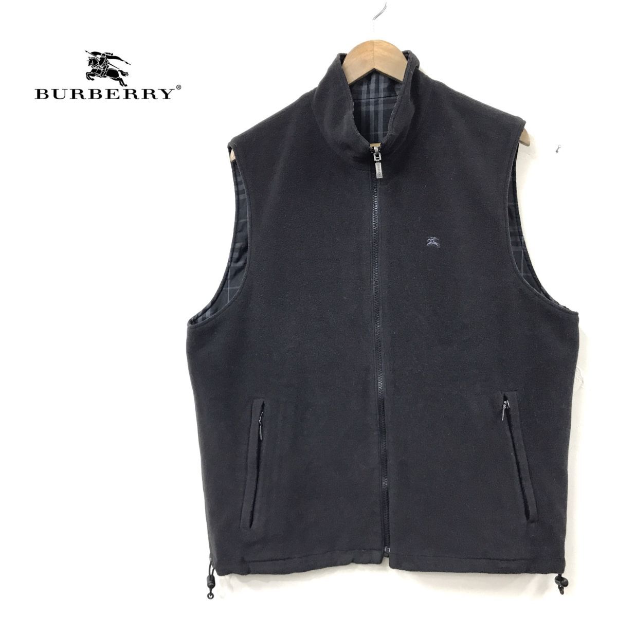 新品 BURBERRY GOLF リバーシブル ベスト M N897-N◇良品◇ BURBERRY GOLF バーバリー ゴルフ フリースベスト