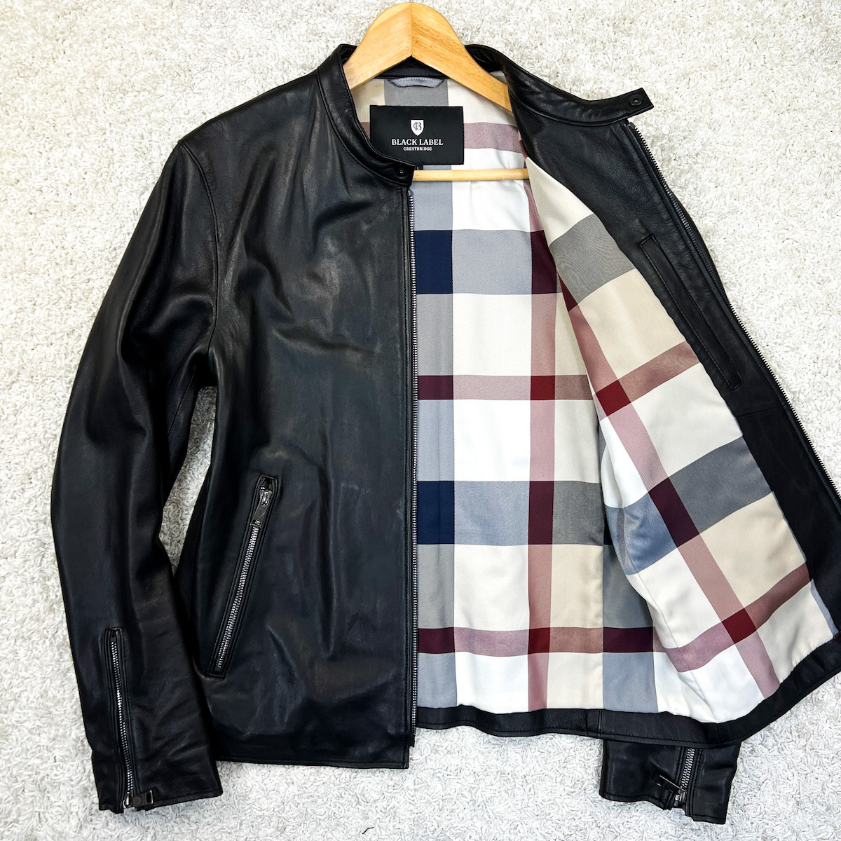 美品【BLACK LABEL CRESTBRIDGE】シープスキン (羊革) ラムレザー 