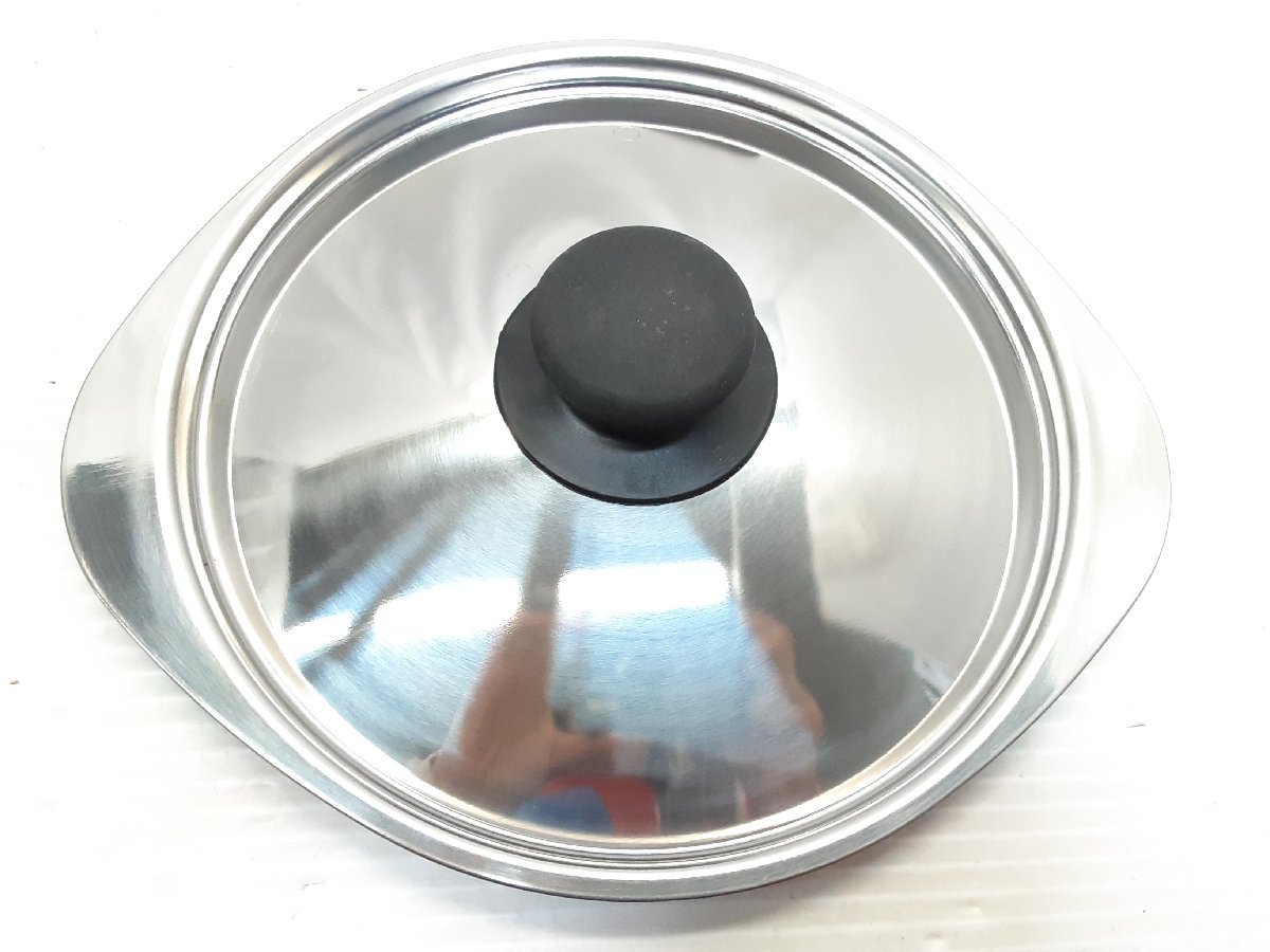 §　A77519　【未使用】　 柳宗理　DESIGNED BY SORI YANAGI　鉄フライパン　18㎝　蓋付き　IH対応　マグマプレート