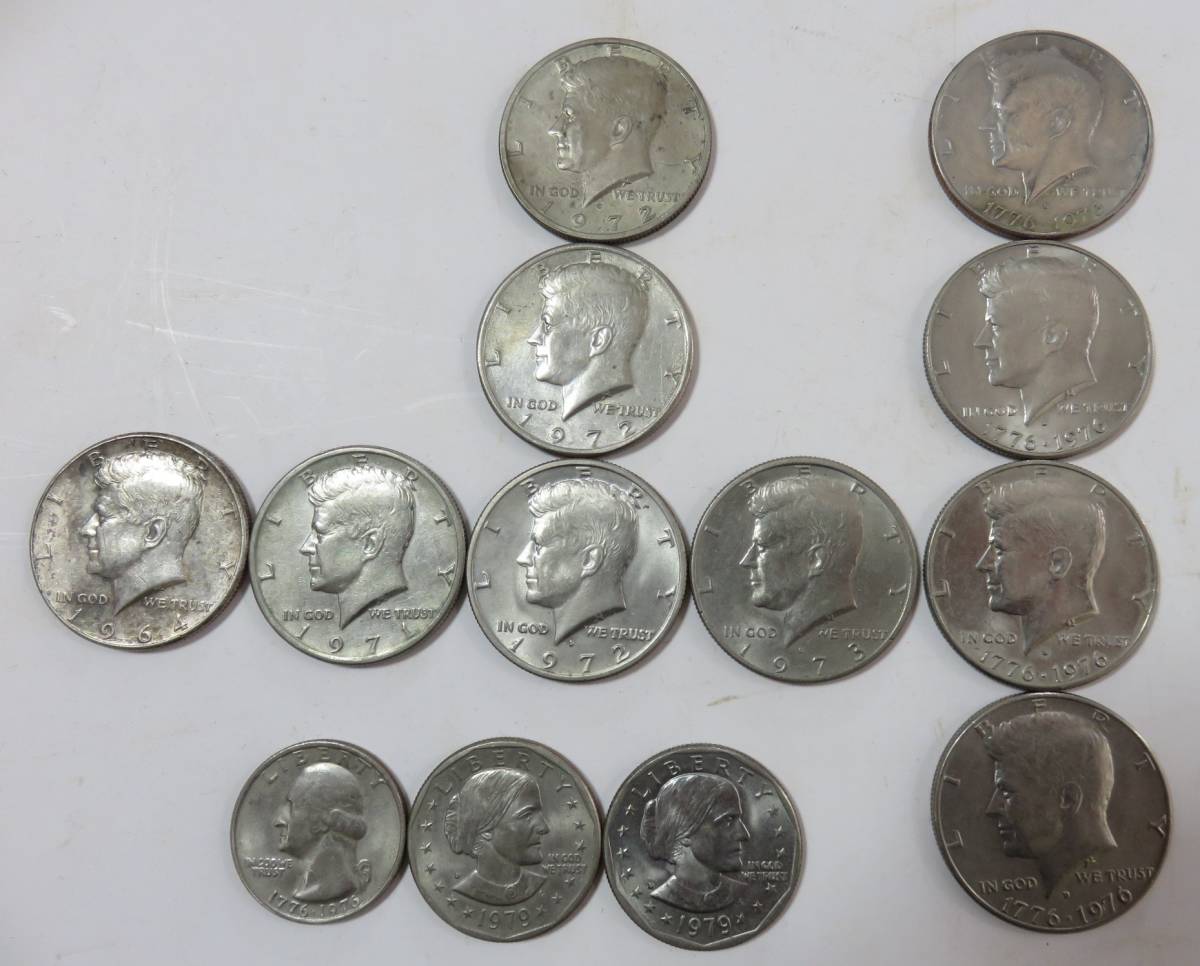 アメリカ コイン リバティコイン ハーフドル 50セント銀貨 1964年 他 ケネディ