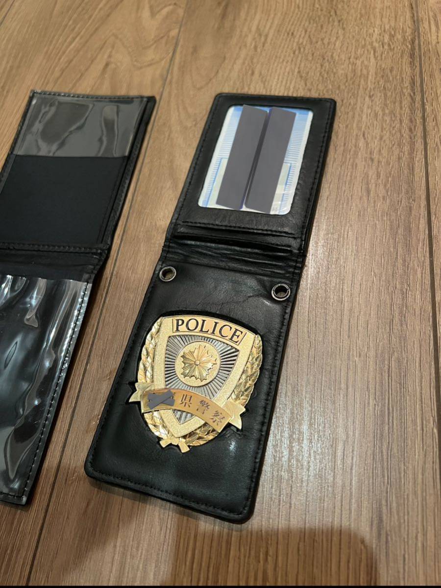 レプリカ警察手帳パスケース！本革カバー付き 本革 警察手帳用レザー