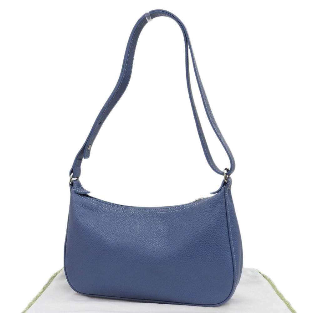 未使用 ロンシャン LONGCHAMP スカイブルー レザー ワン ショルダー 