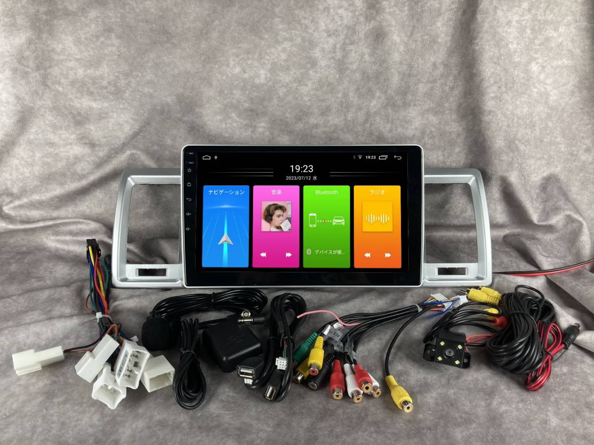 10インチ 200系 ハイエース 専用 パネル アンドロイド ナビ ディスプレイオーディオ CarPlay iPhone 4型～ バックカメラ付 新品