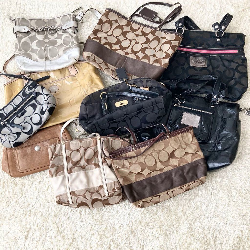 COACH コーチ バッグ 10点 まとめ セット トートバッグ ハンドバッグ ショルダーバッグ シグネチャー レザー ブランド バック ⑥